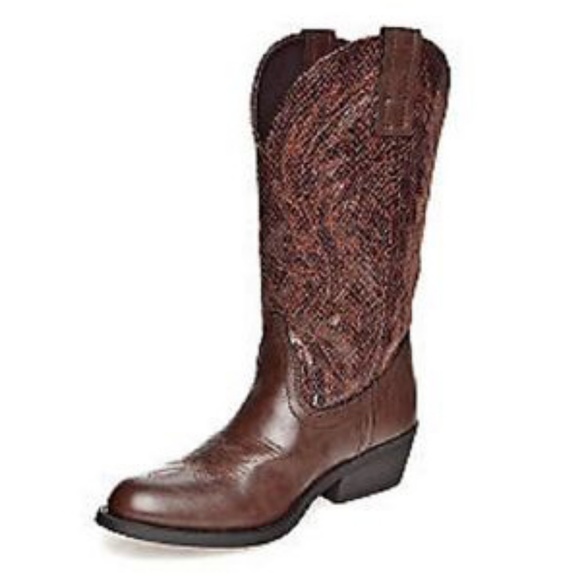 Rampage Shoes - Rampage Walden Western Brown Animal Print Boots